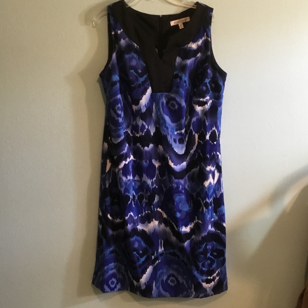TravelSmith Blue & Black Sleeveless Midi Dress